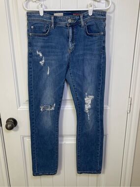 Anthropologie Pilcro Slim Boyfriend Crop Distressed Jeans 28